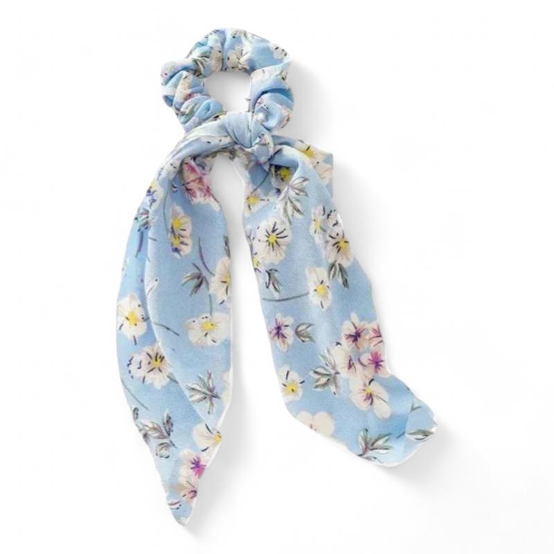 Chouchou Foulard Cheveux Bleu Ciel