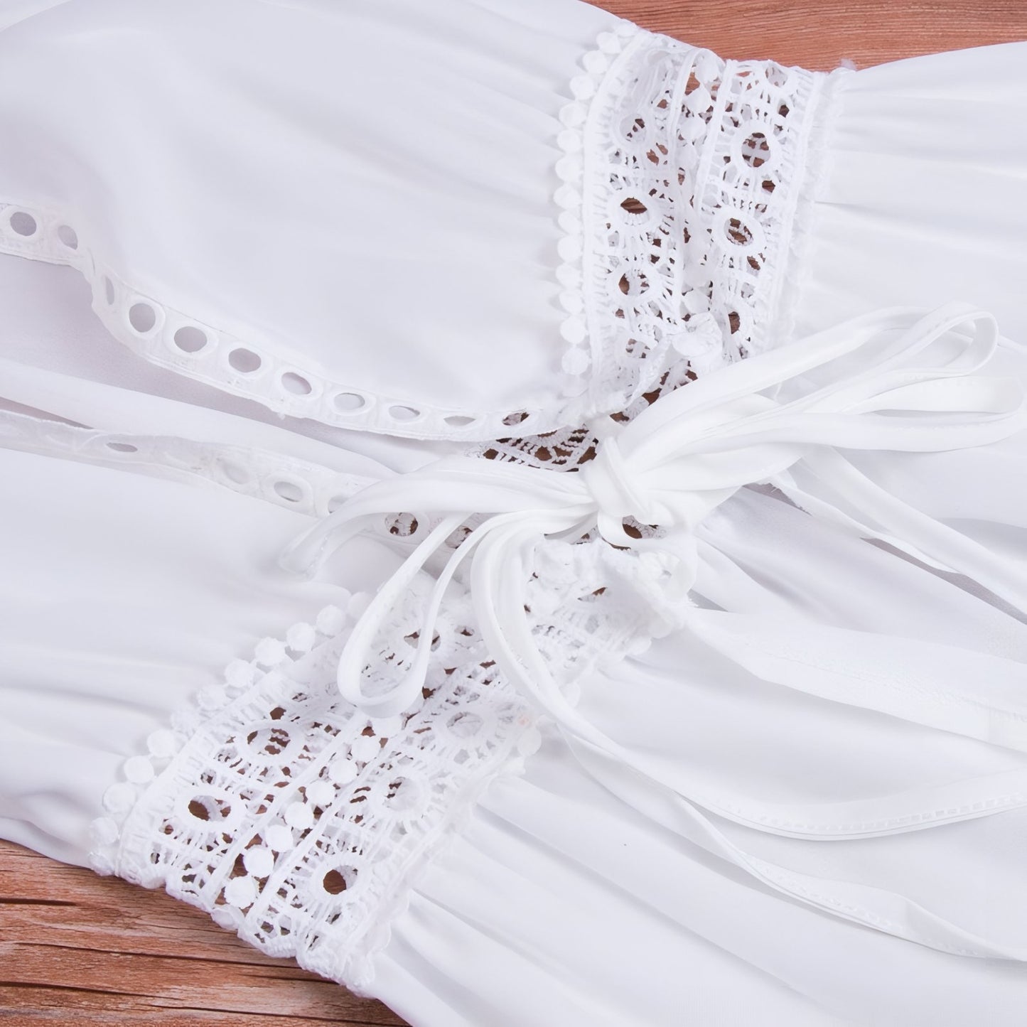 Paréo Kimono Long avec Ceinture en Dentelle