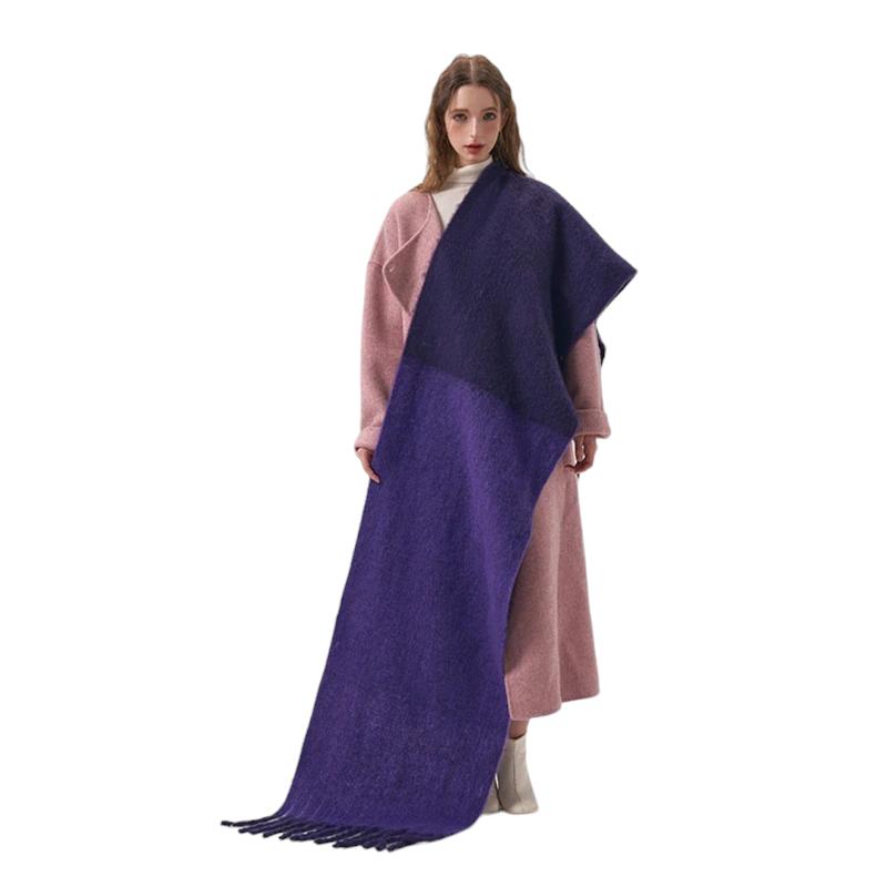 Grosse Echarpe Plaid Femme Violet et Lavande 45x240cm