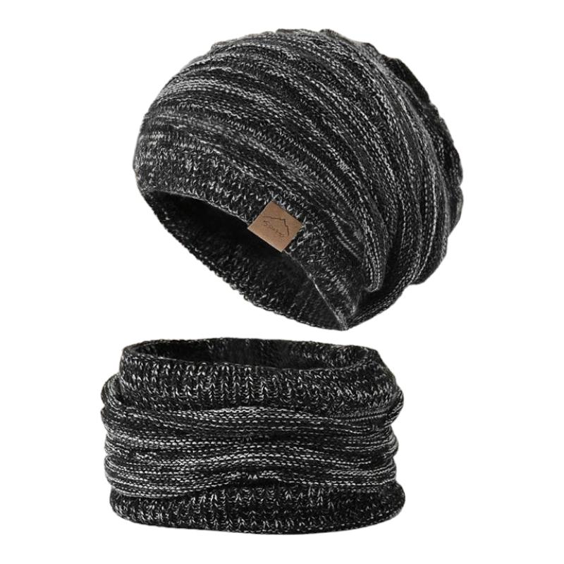 Ensemble Snood Bonnet Homme Gris Charbon 56-60cm