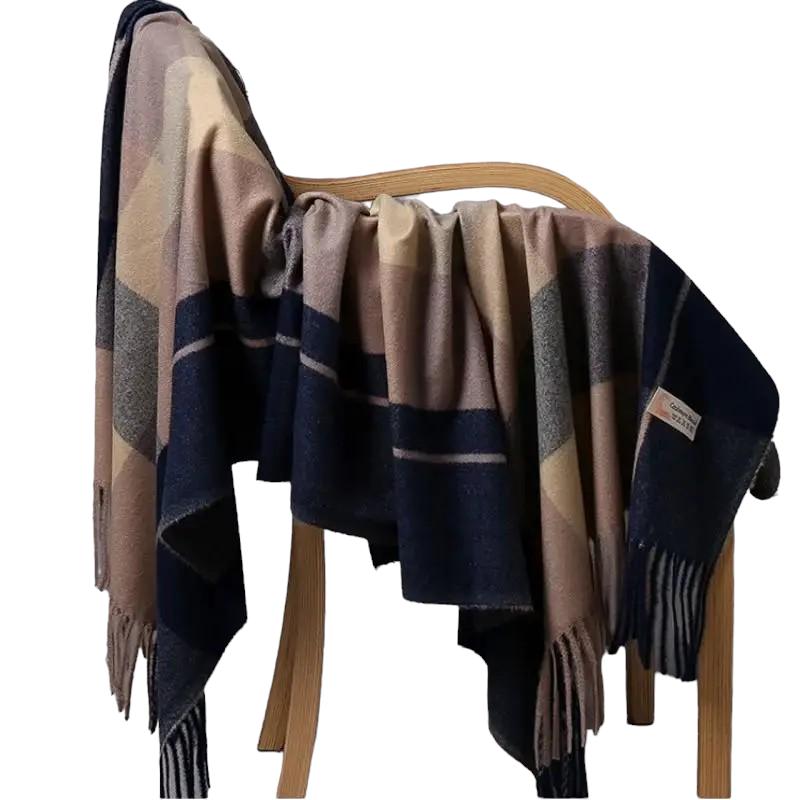 Echarpe Plaid Ecossais Marron et Noir