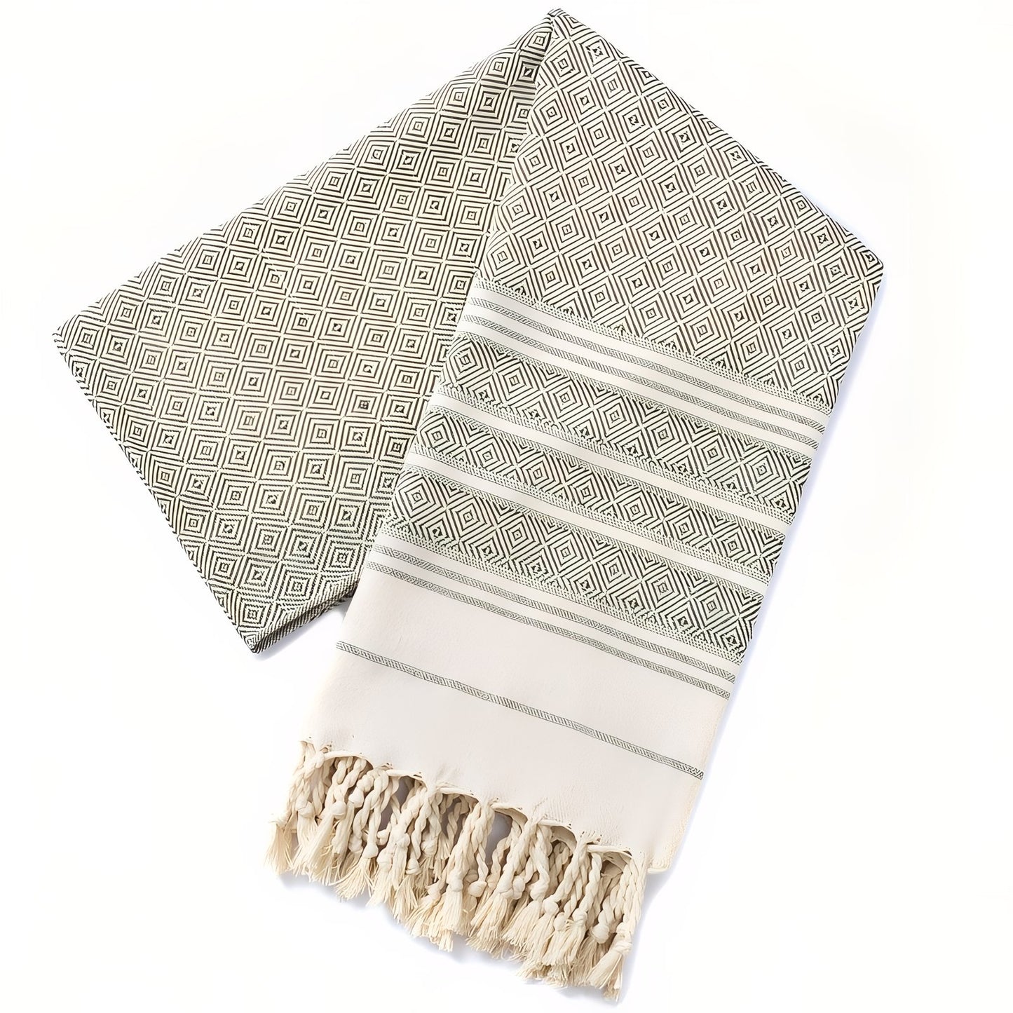 Fouta de Plage en Coton Coloré à Franges