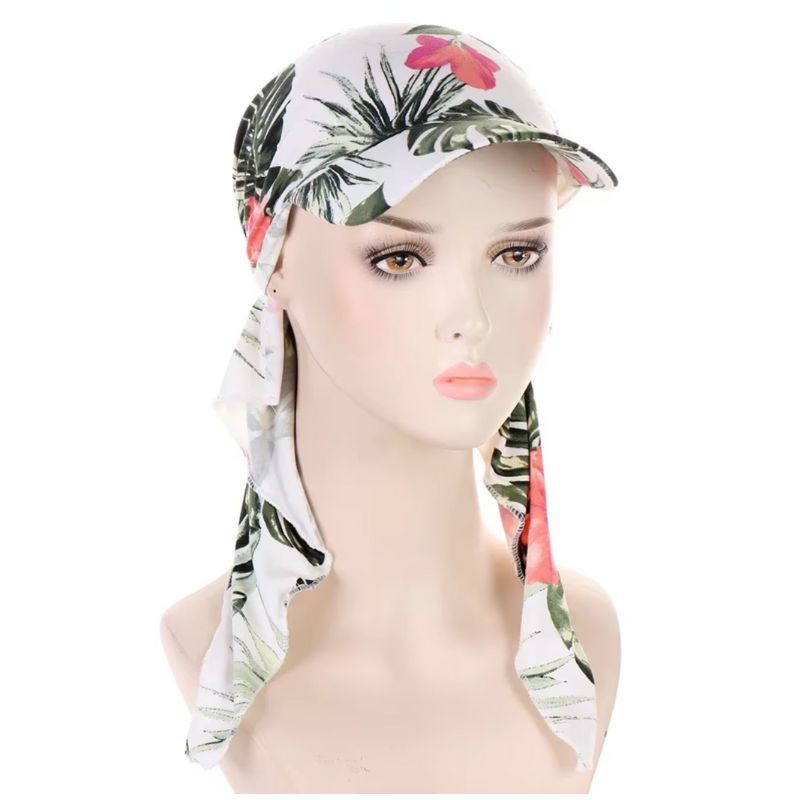 Casquette Visière Foulard Blanc et Vert