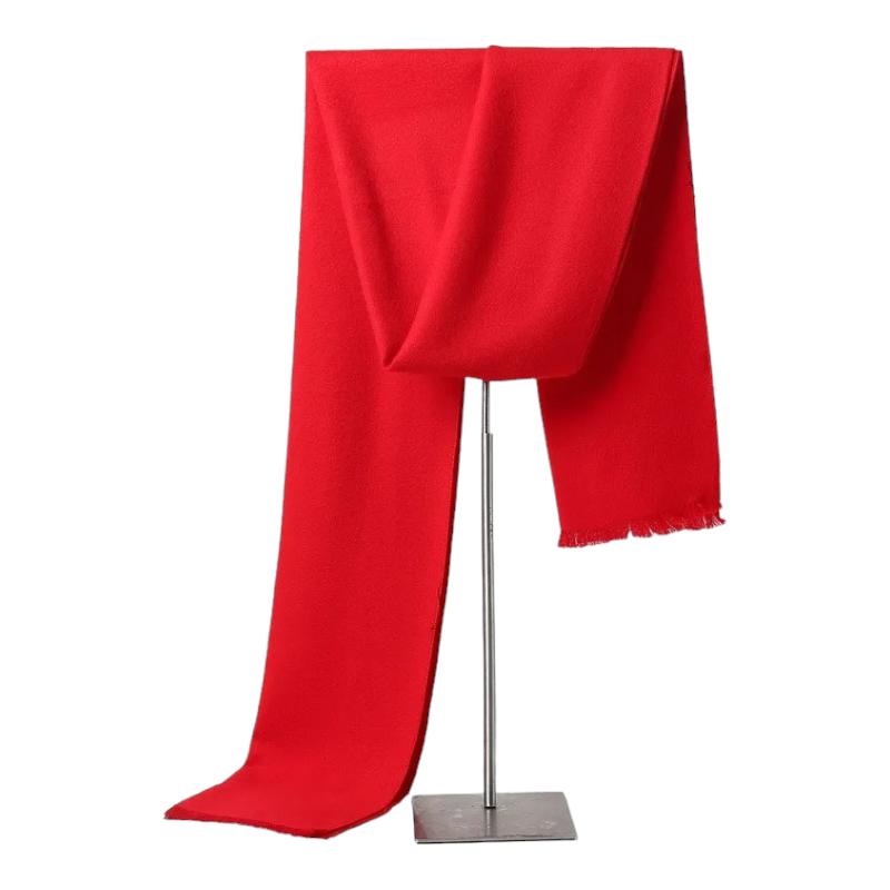 Echarpe Cachemire Homme Luxe Rouge Vif 180*30cm
