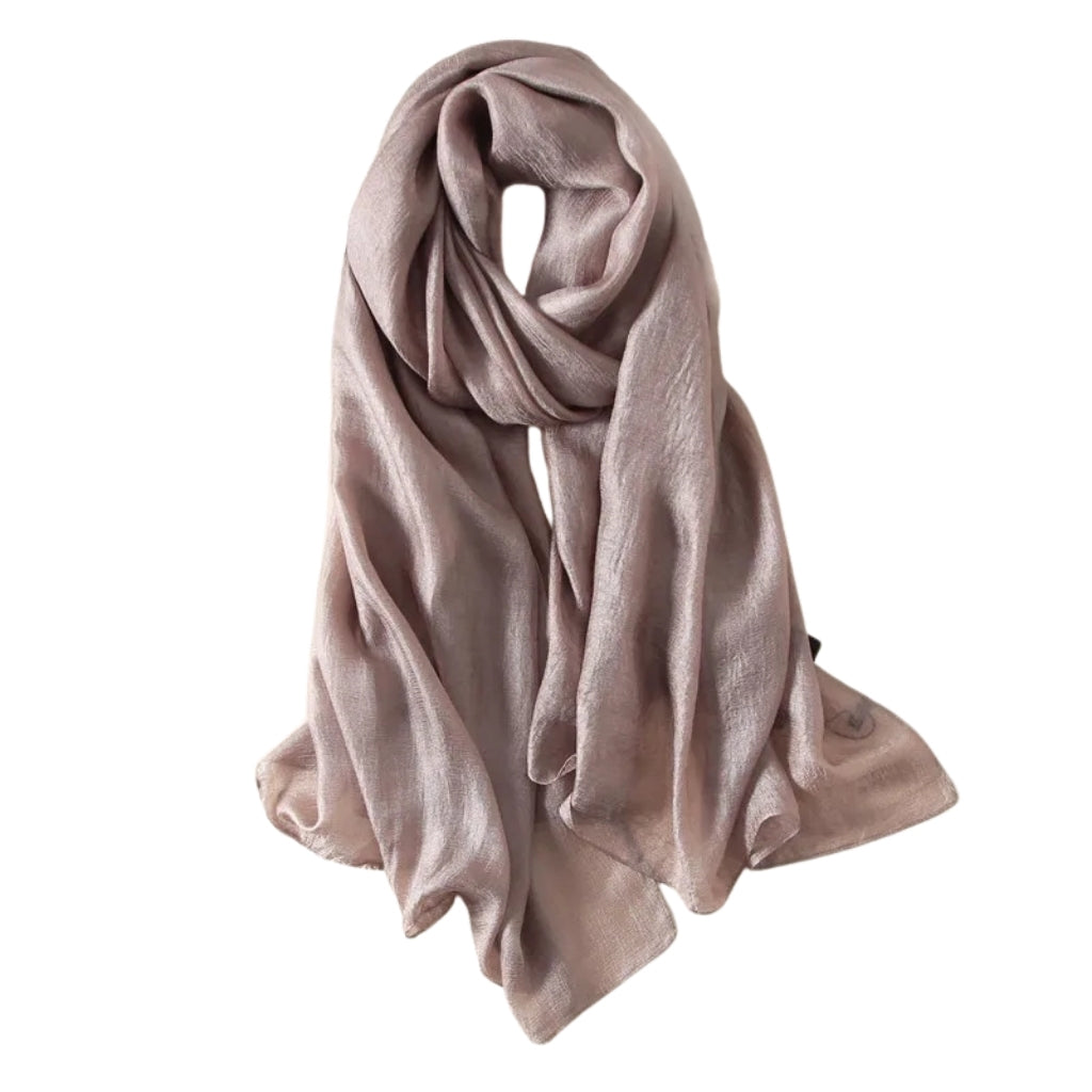Long Foulard Satiné - Beige Rosé - 180x90cm