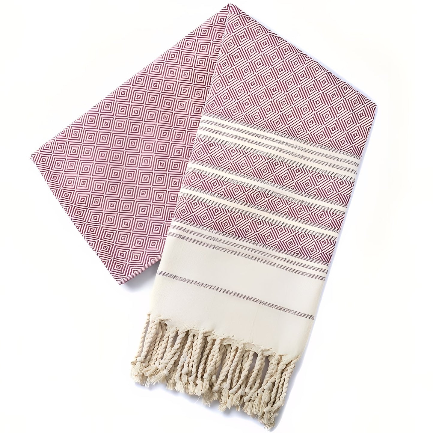 Fouta de Plage en Coton Coloré à Franges