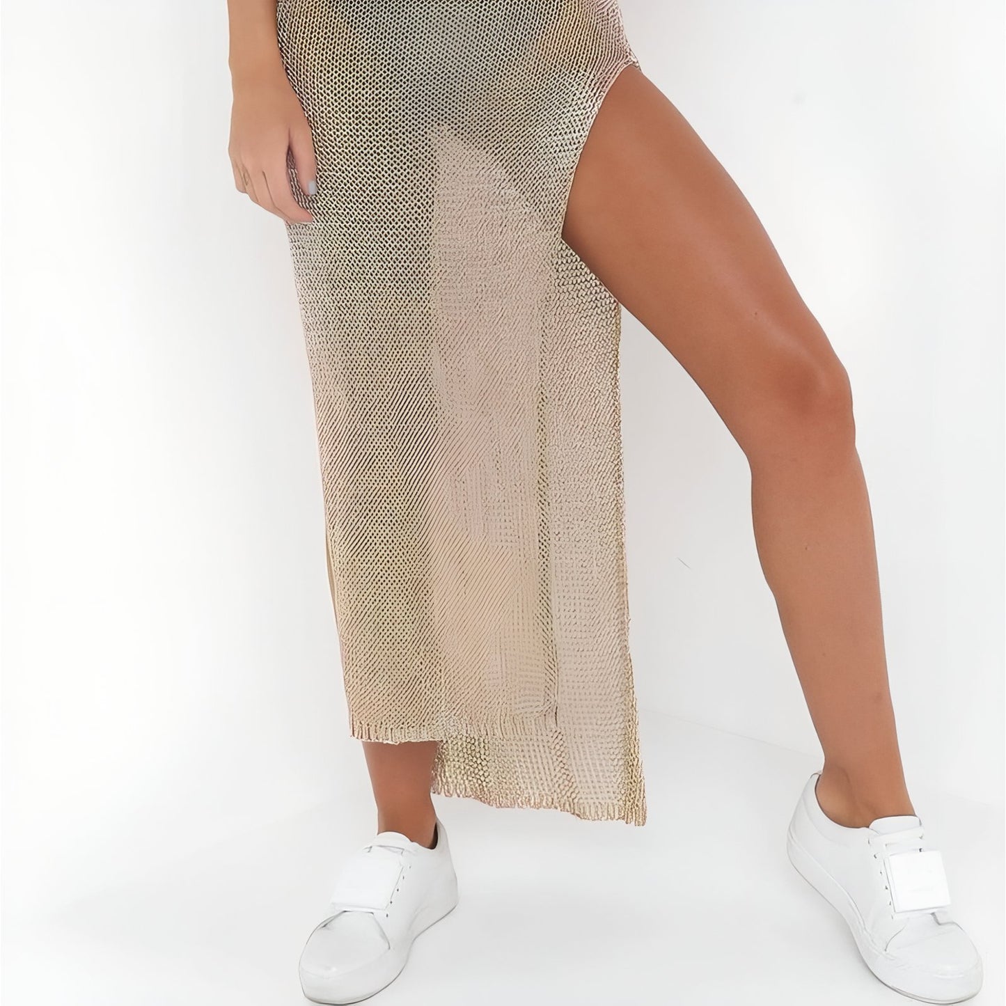 Robe Crochet d’Eté Brillante à Bretelles