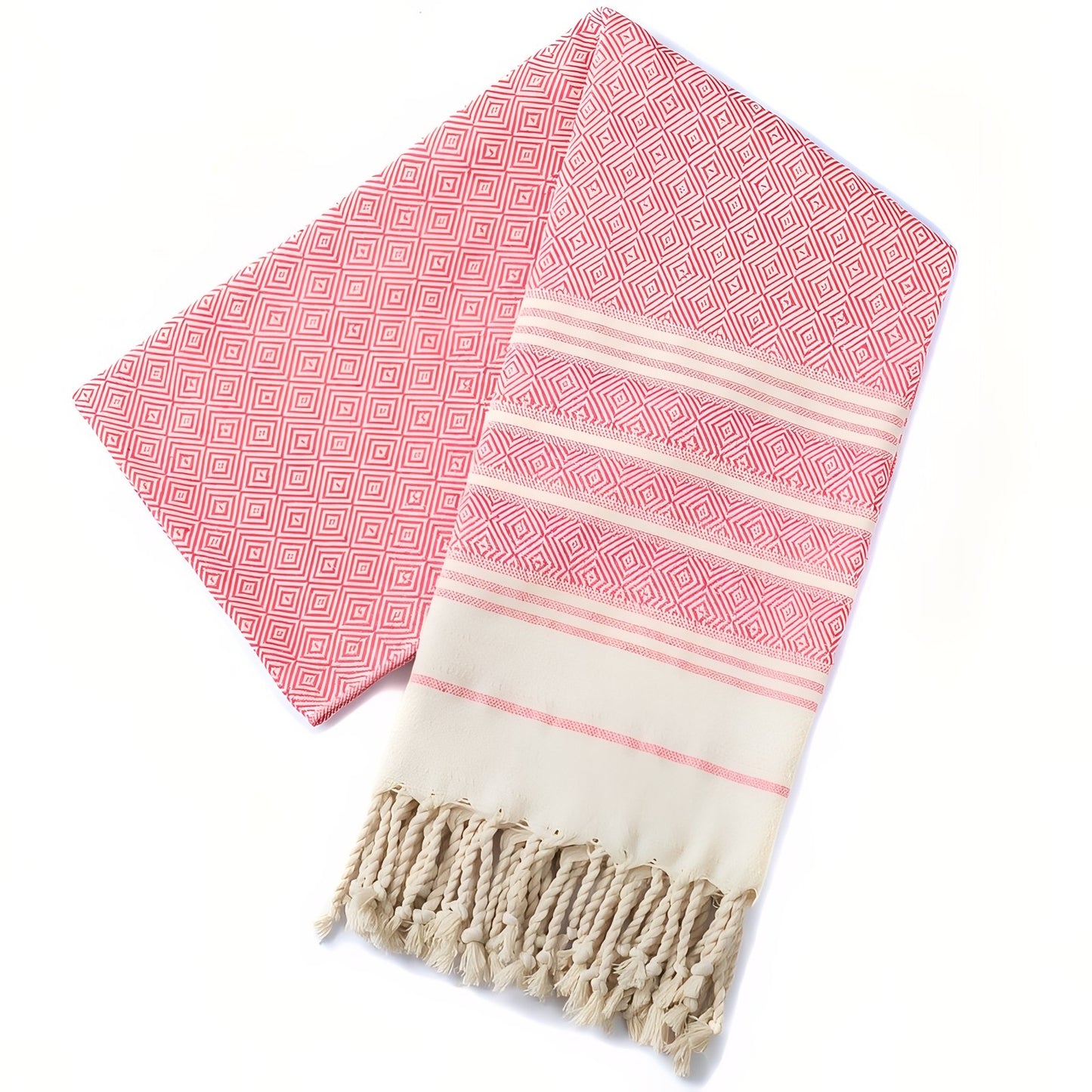 Fouta de Plage en Coton Coloré à Franges