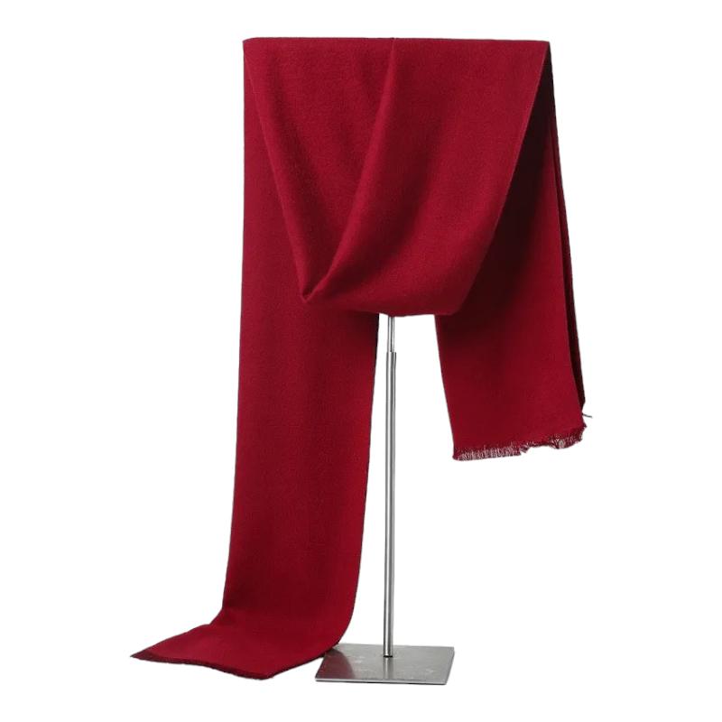 Echarpe Cachemire Homme Luxe Rouge Profond 180*30cm