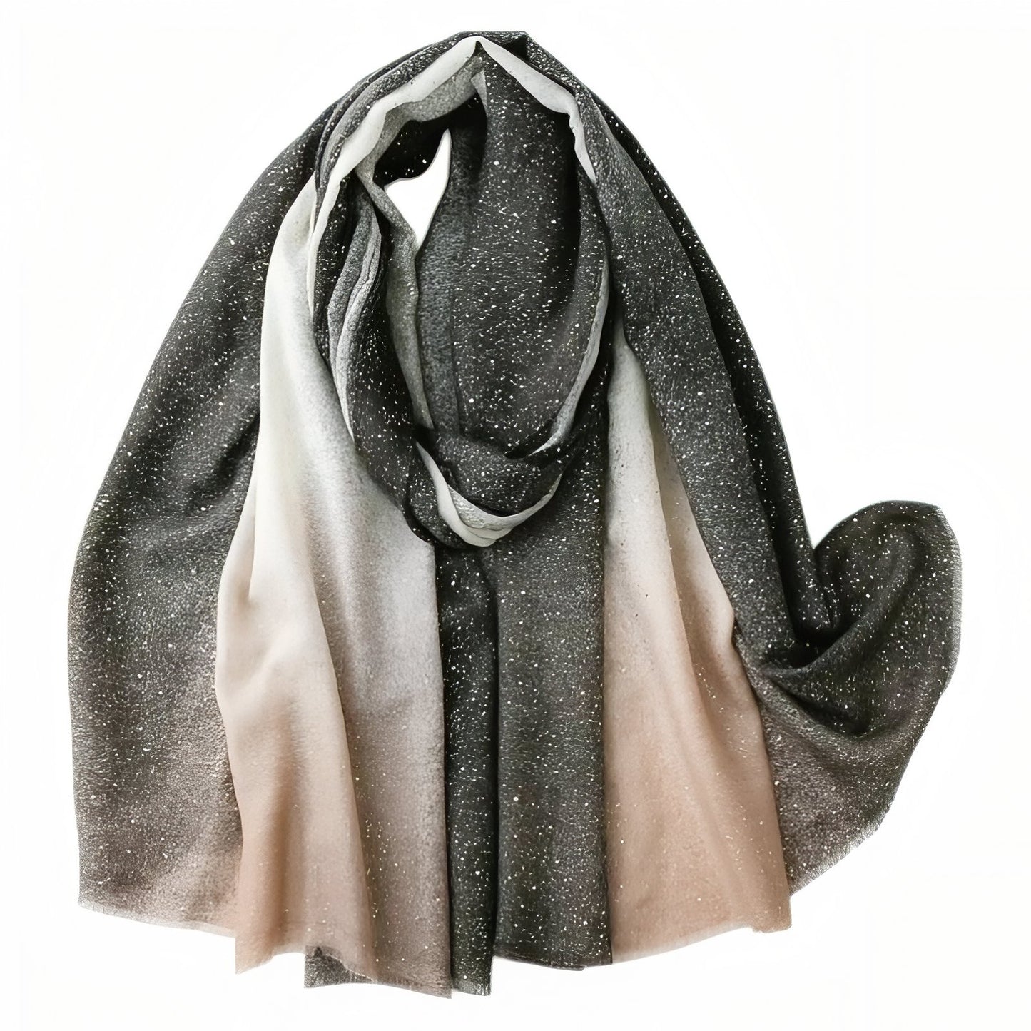 Foulard Paillettes Femme - Gris et Beige
