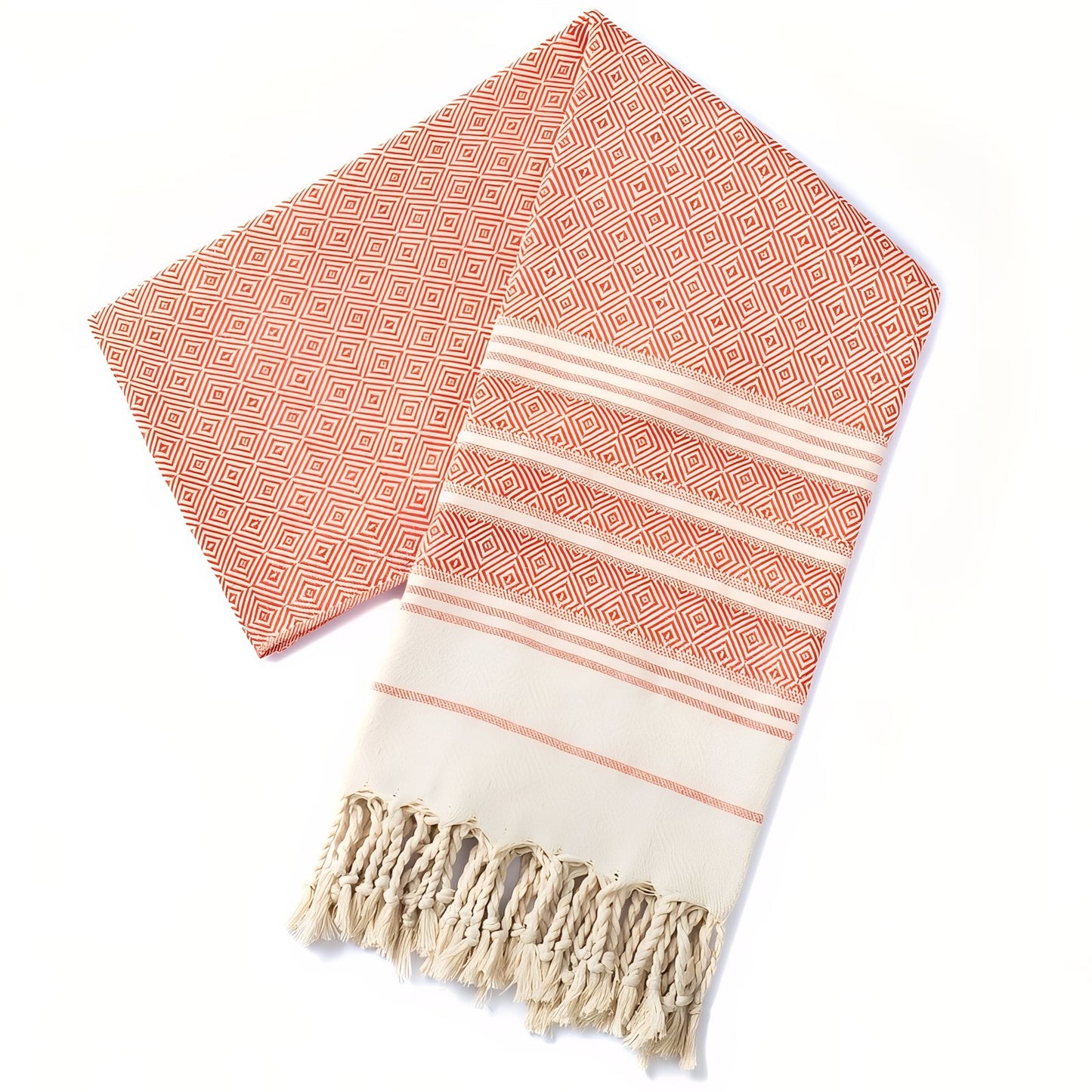 Fouta de Plage en Coton Coloré à Franges