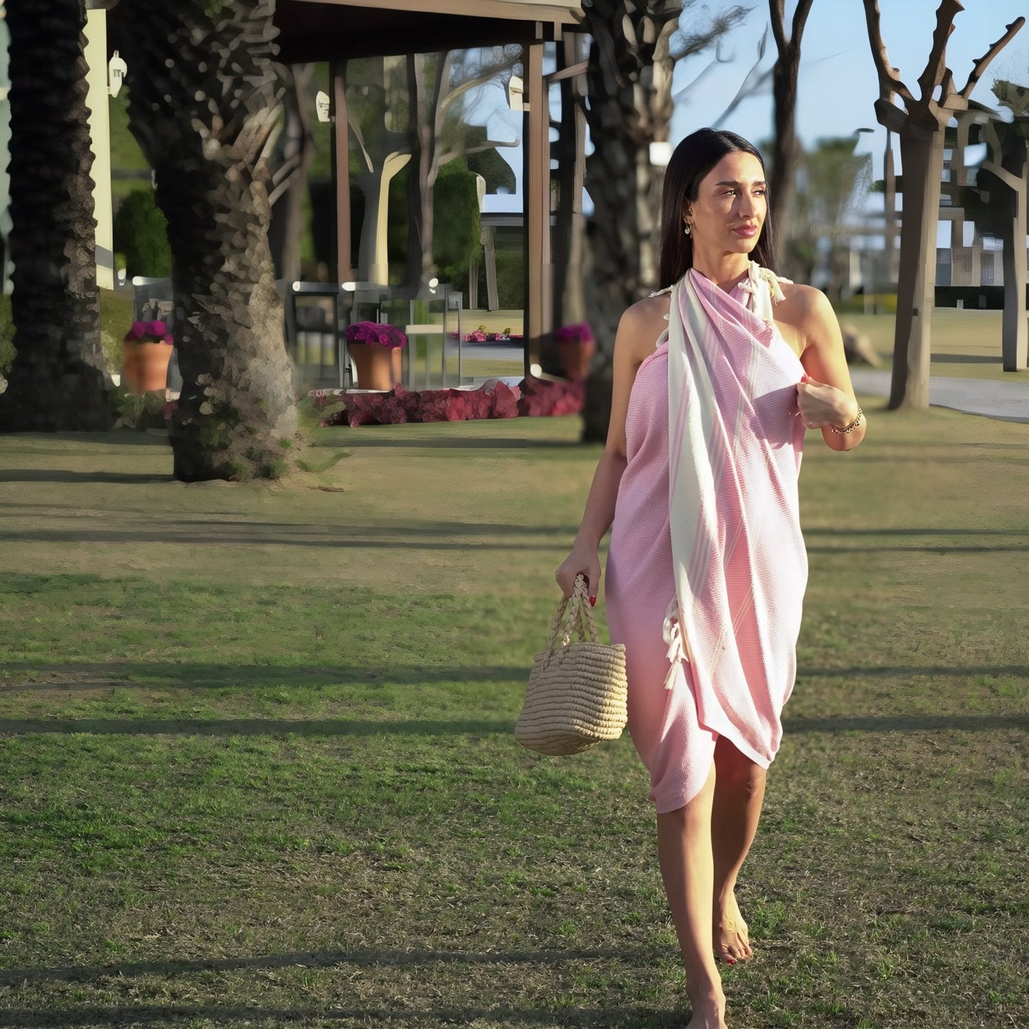 Fouta de Plage en Coton Coloré à Franges