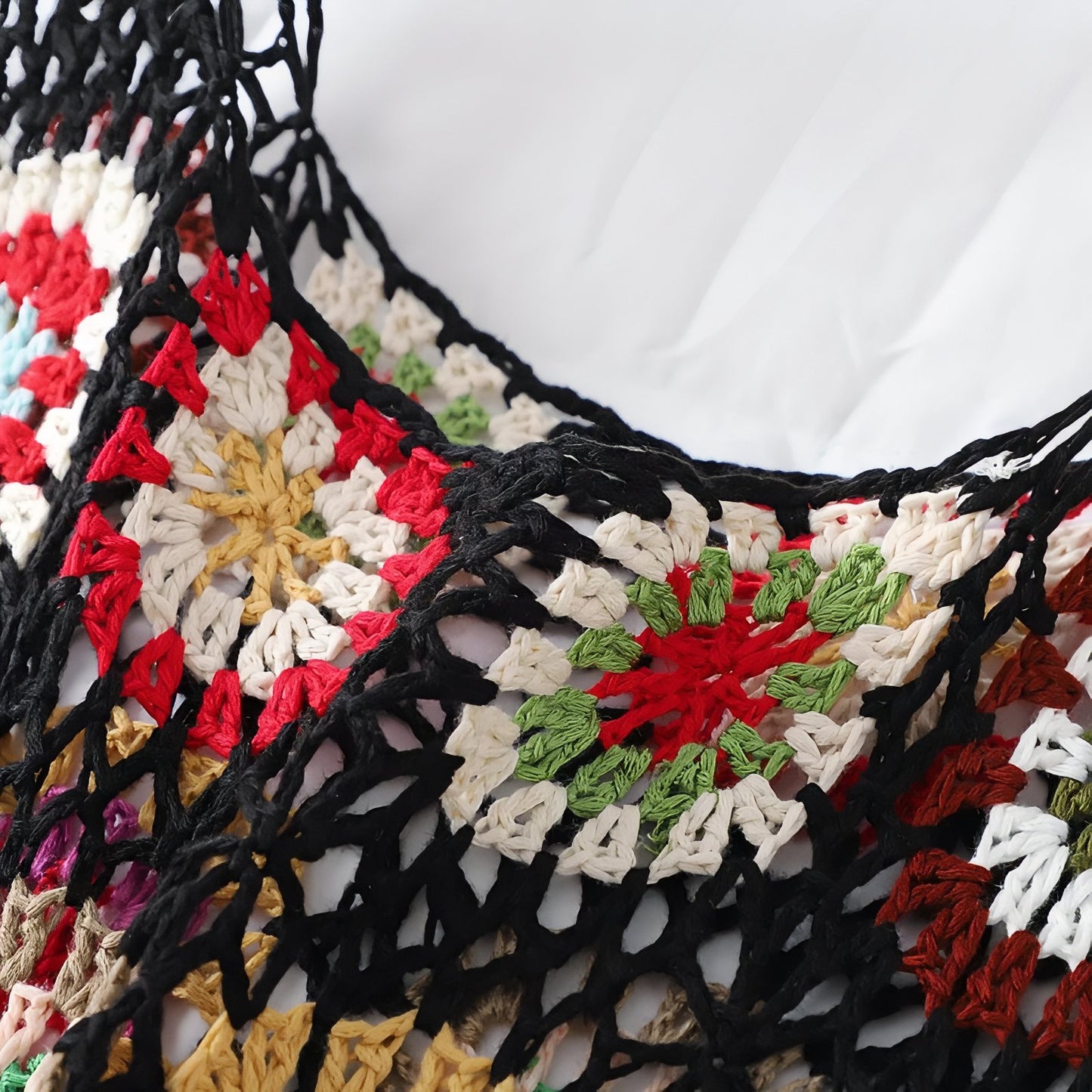 Robe de Plage en Crochet Ajourée Colorée