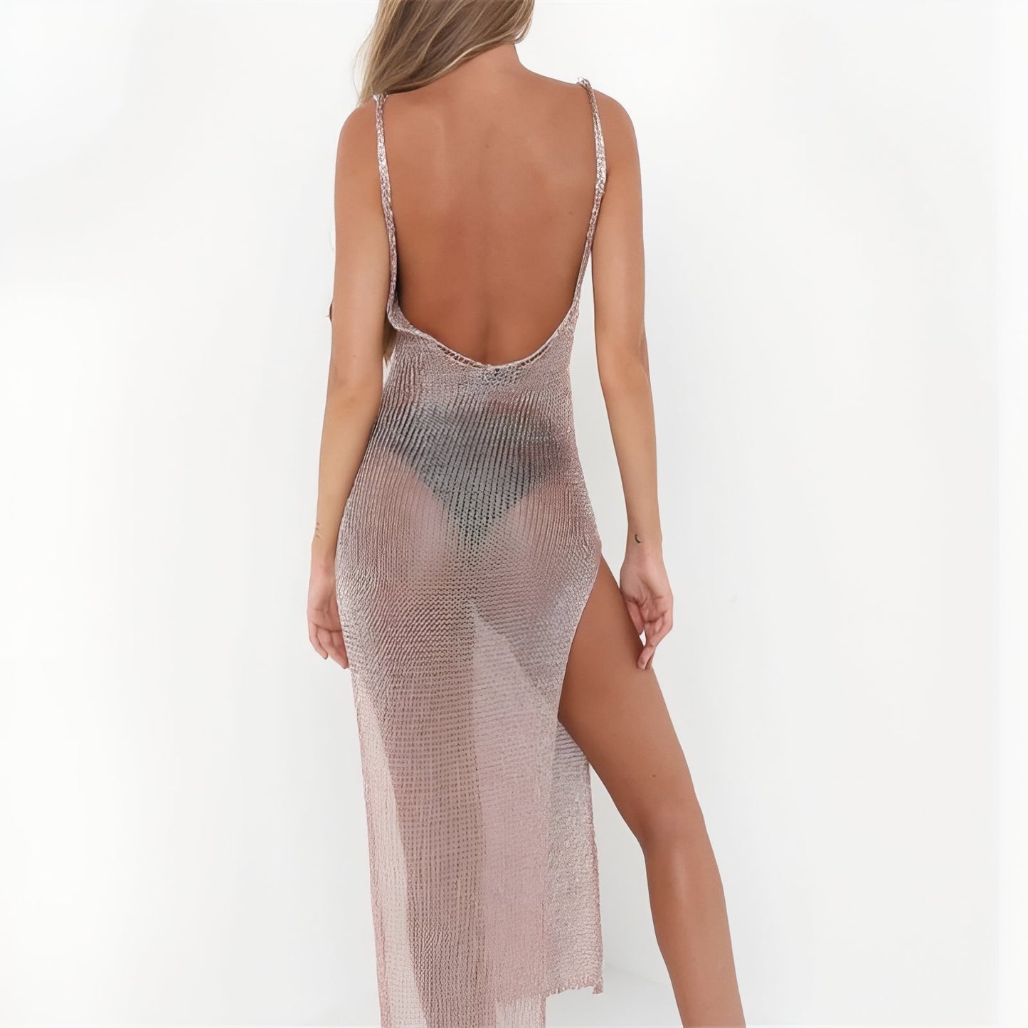 Robe Crochet d’Eté Brillante à Bretelles