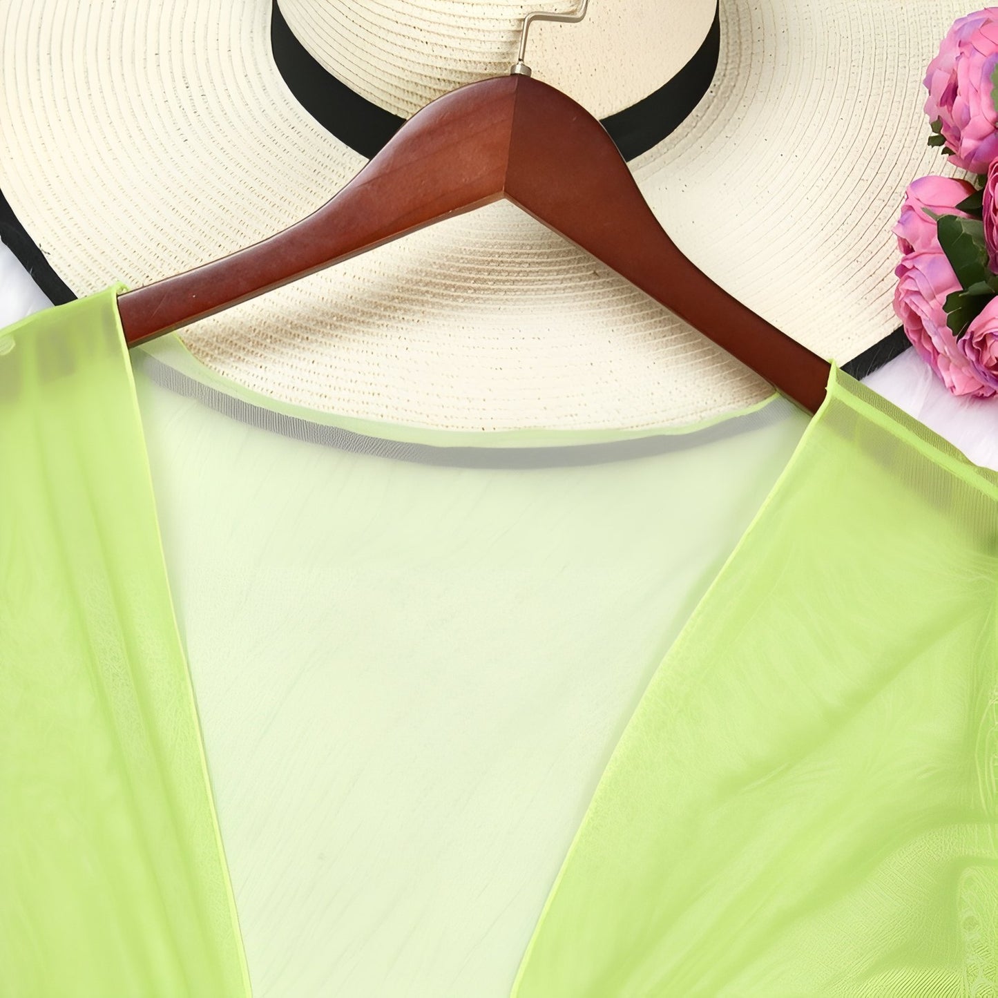 Longue Robe Kimono de Plage Transparente Flashy