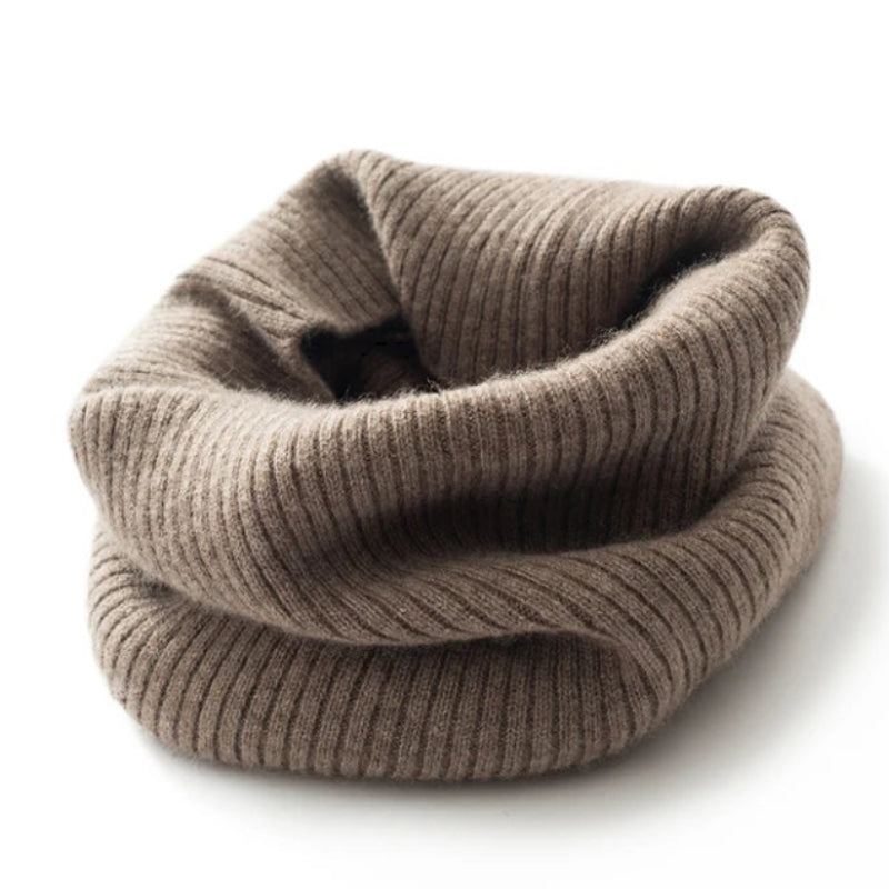 Snood En Cachemire Marron 35*22cm