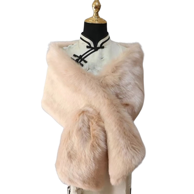 Etole Fausse Fourrure Beige Clair 160*22cm