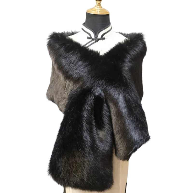 Etole Fausse Fourrure Noir 160*22cm