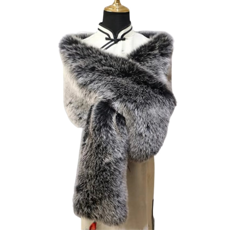 Etole Fausse Fourrure Gris Argenté 160*22cm