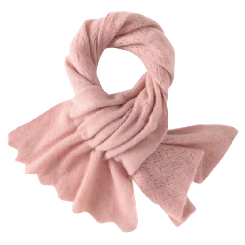 Écharpe Rose Poudré en Cachemire - Rose - 88x38cm
