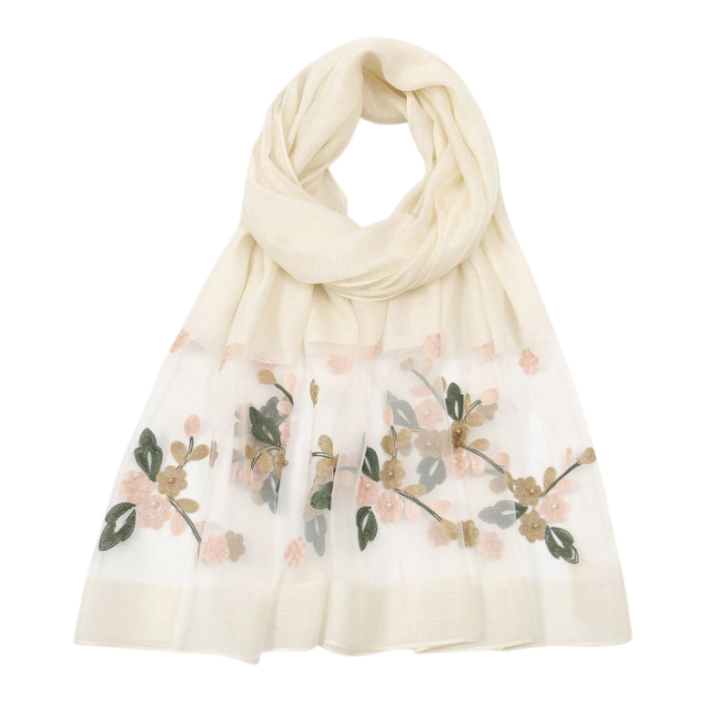 Foulard Brodé Fleurs