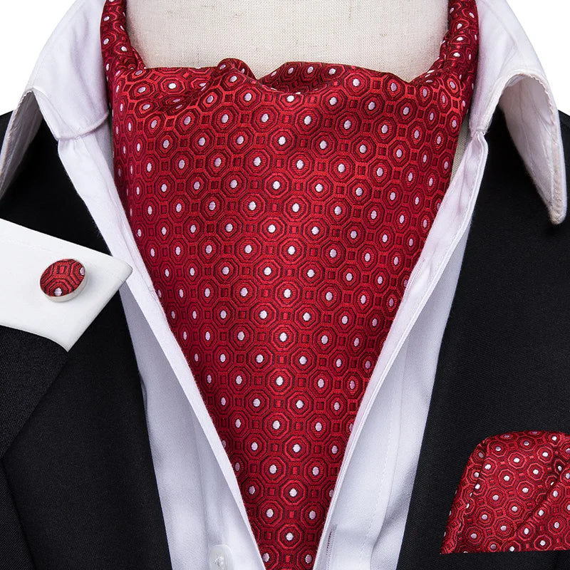 Foulard Ascot Homme Bordeaux et Bleu Ciel