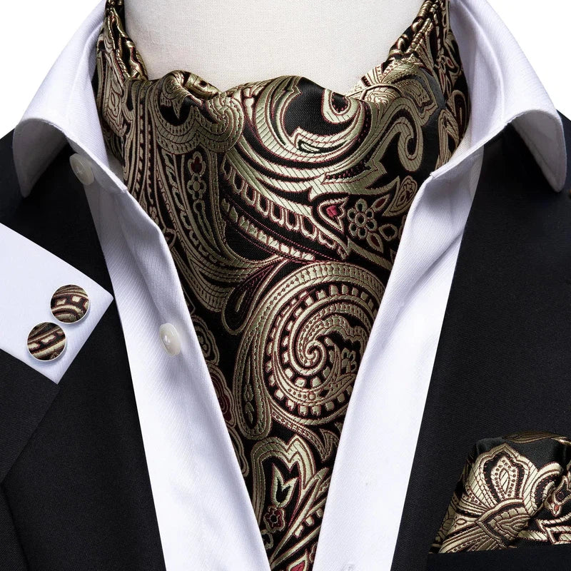Foulard Ascot Homme Or et Noir