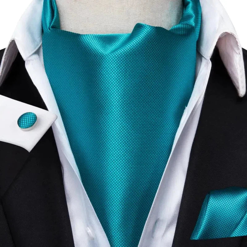 Foulard Ascot Homme Turquoise et Cyan