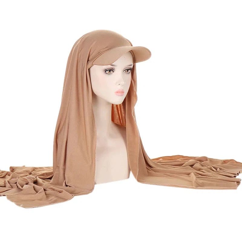 Foulard Casquette Hijab Beige
