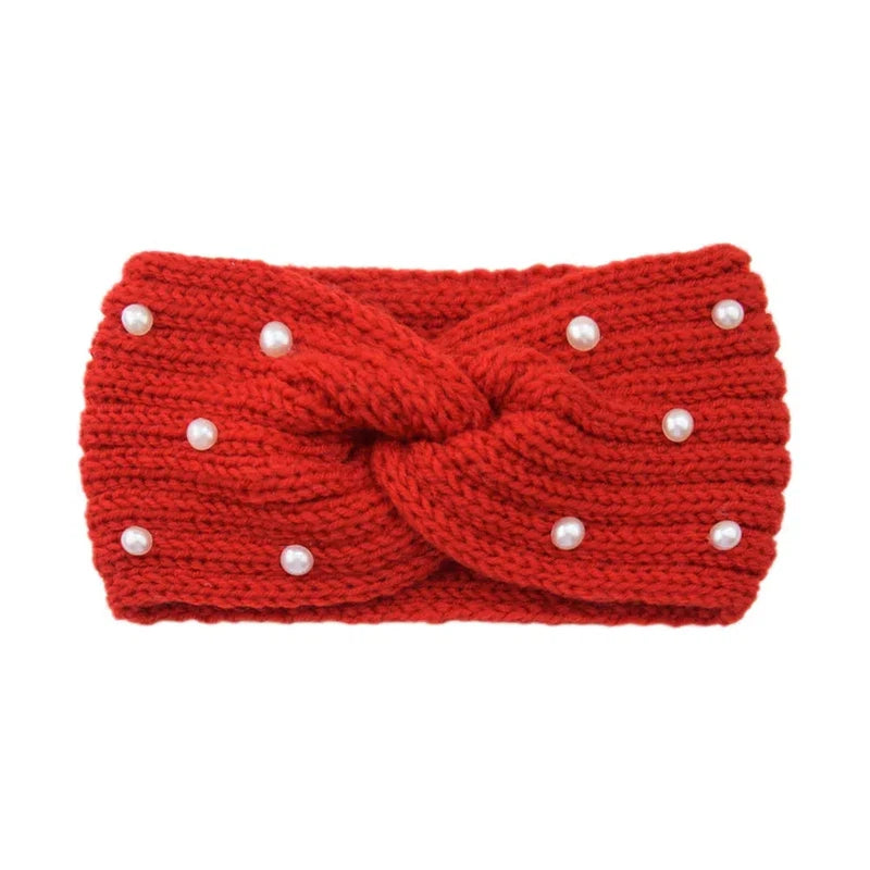 Bandeau Cheveux Femme Hiver Rouge