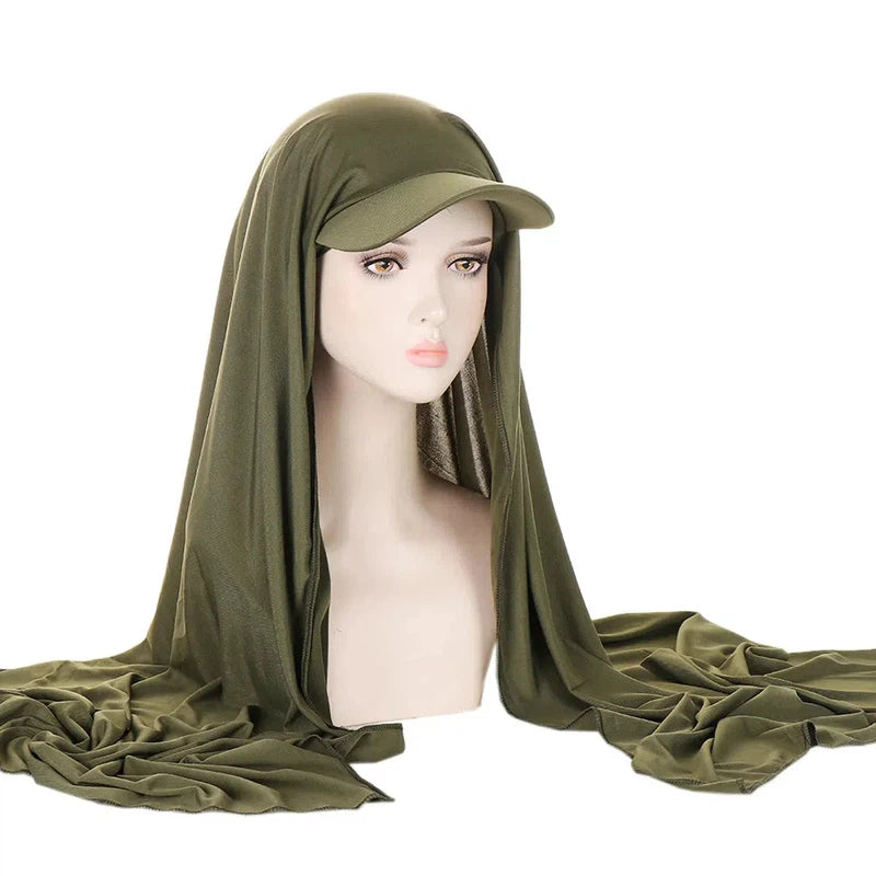 Foulard Casquette Hijab Vert Olive