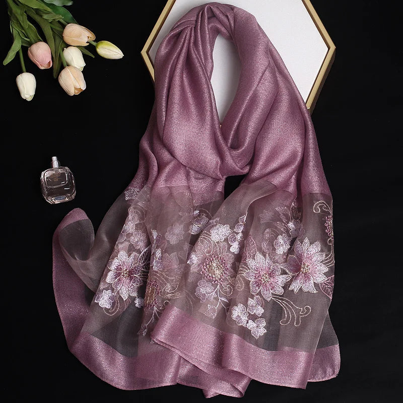 Etole Brodée Mariage Violet Poudré 80x190cm