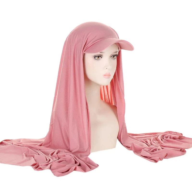 Foulard Casquette Hijab Rose Bonbon