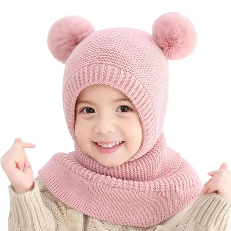 Bonnet Cagoule Enfant Rose Poudré 2-5ans / 48-52cm