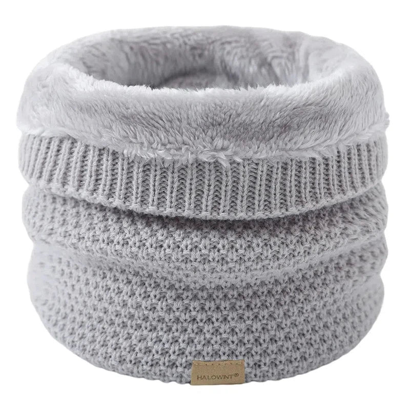 Snood Doublé Polaire Gris Clair