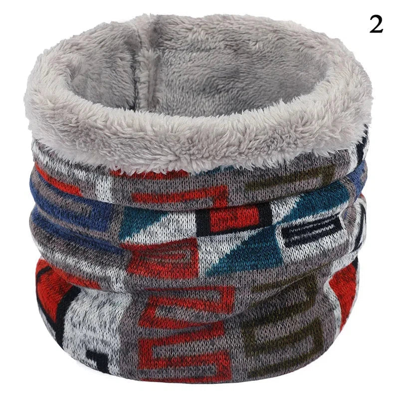 Snood Doublé Polaire Rouge et Bleu