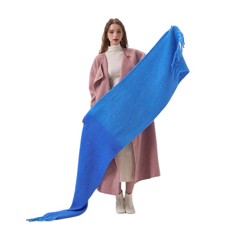 Grosse Echarpe Plaid Femme Bleu Ciel 45x240cm