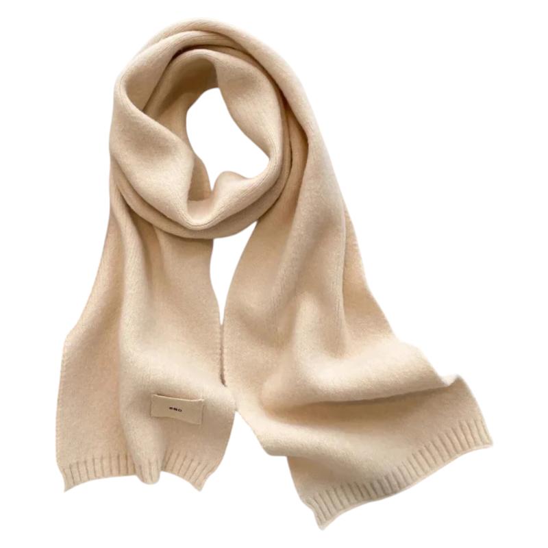 Echarpe Fine Femme Couleur Unie - Beige Clair - 160x20cm