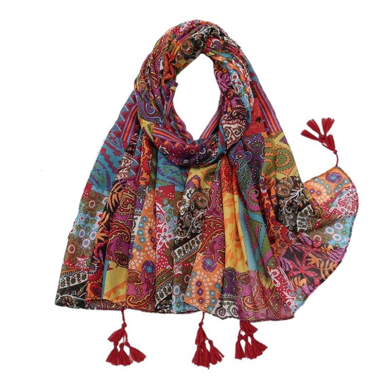 Foulard Ethnique Femme Multicolore 185*100cm