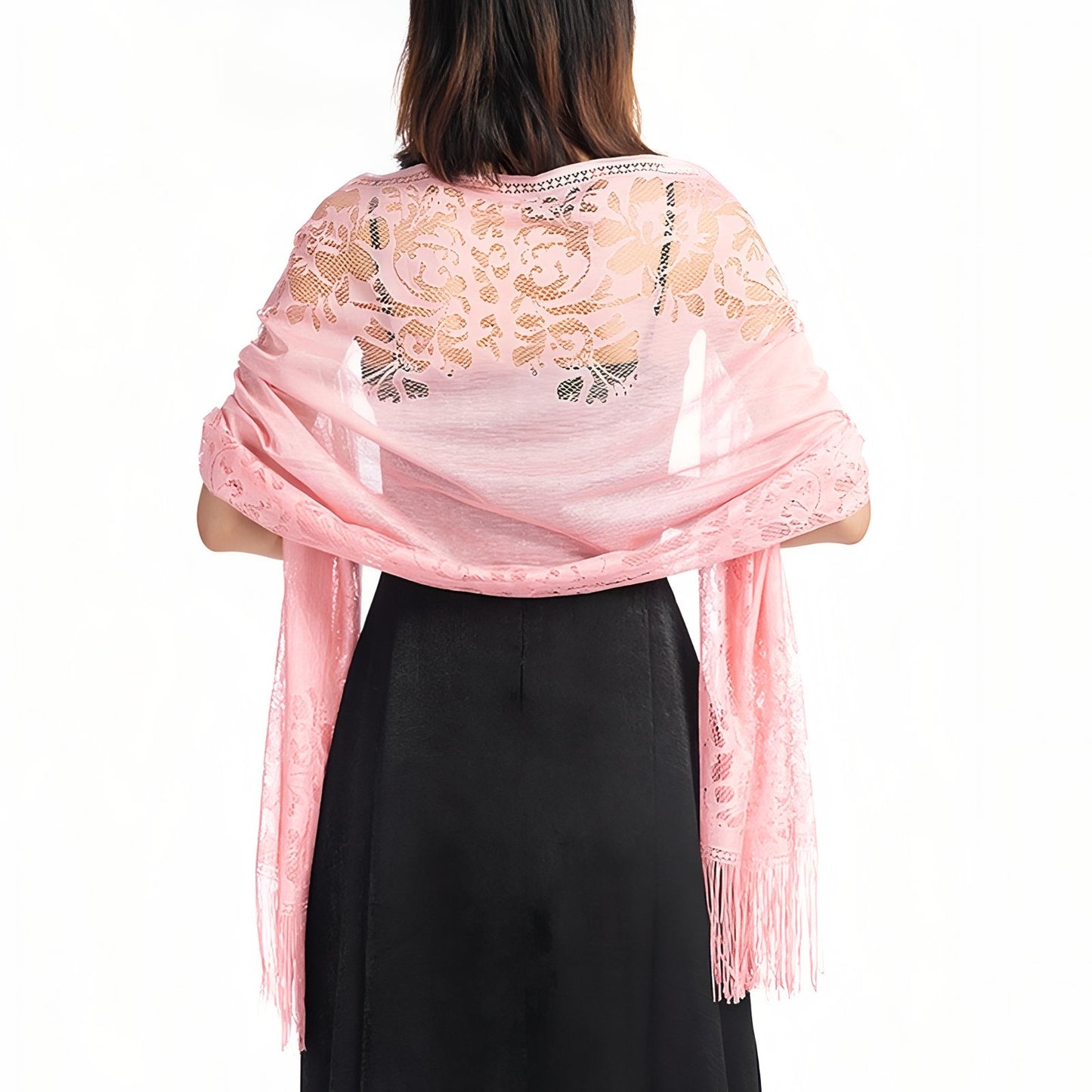 Etole Cérémonie Femme Dentelle - Rose Pâle - 185*65cm