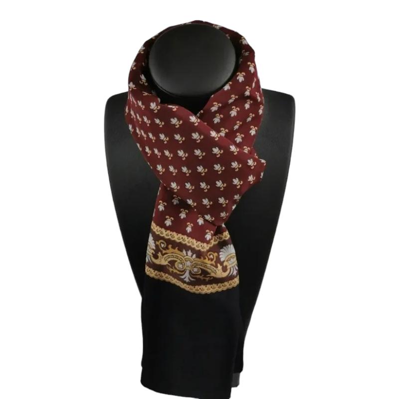 Echarpe Foulard pour Homme Bordeaux et Noir 130*28cm