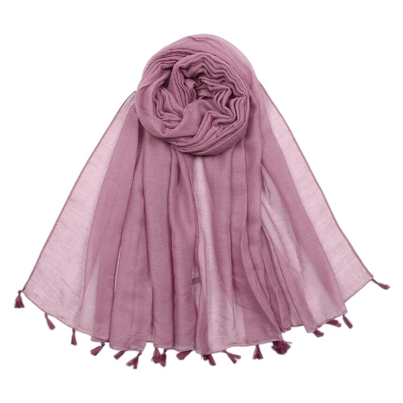 Echarpe Viscose Femme - Violet Poudré - 180*90cm