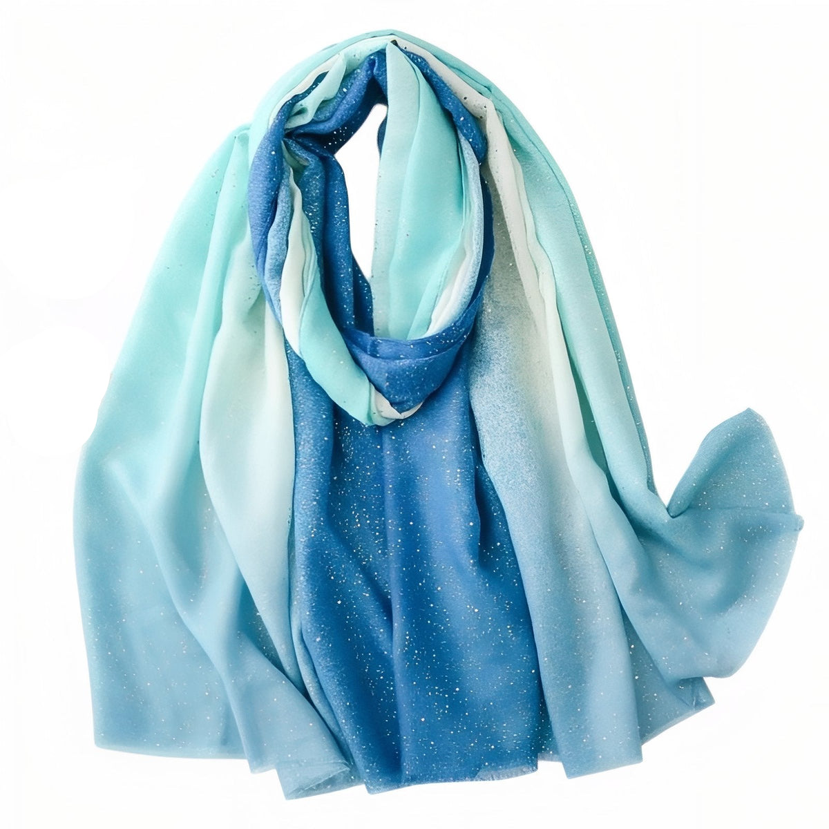 Foulard Paillettes Femme - Bleu Ciel et Bleu Marine