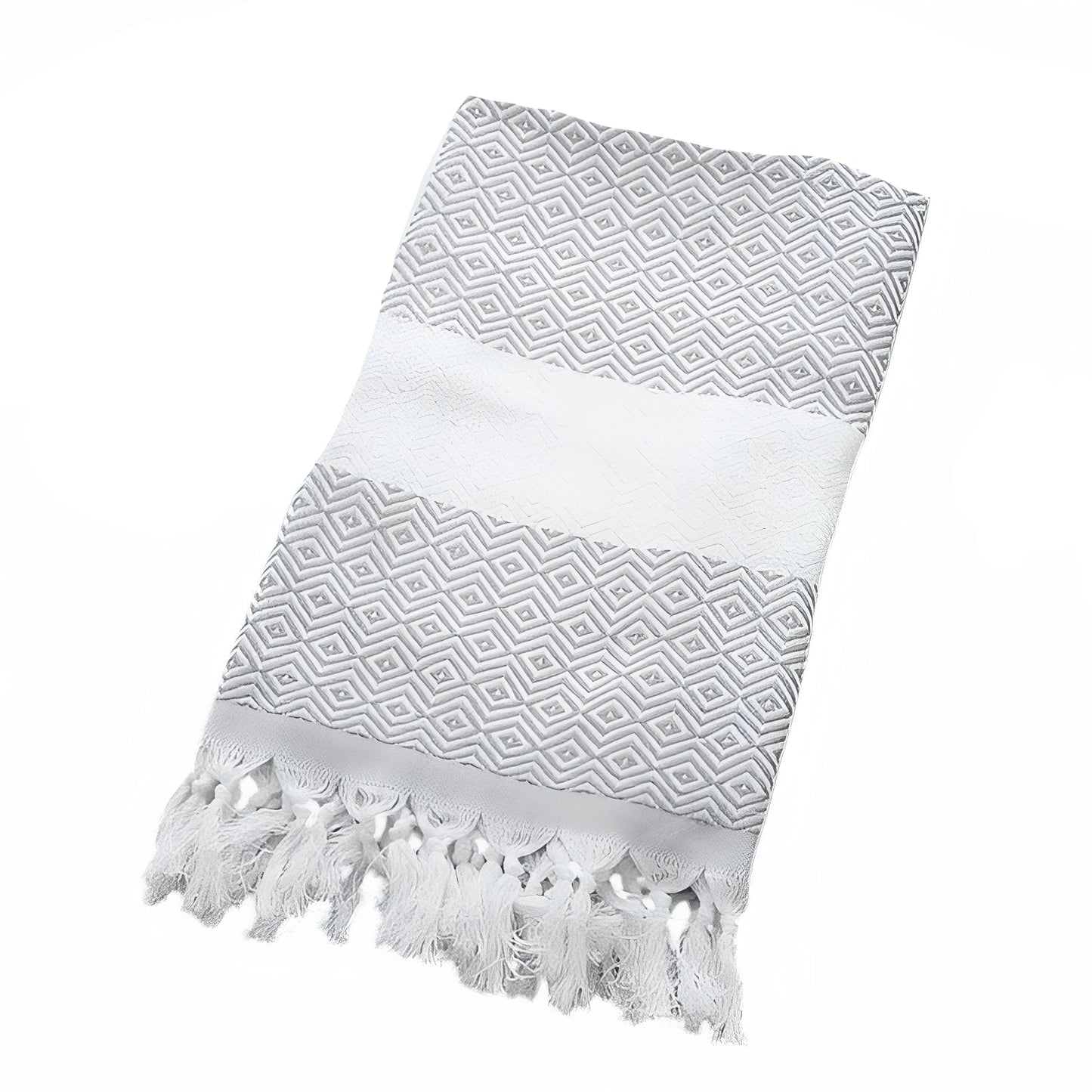 Fouta de Plage Eponge - Gris Clair - 100x180cm