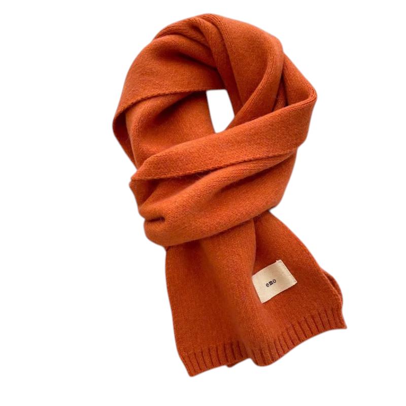 Echarpe Fine Femme Couleur Unie - Orange Brûlé - 160x20cm