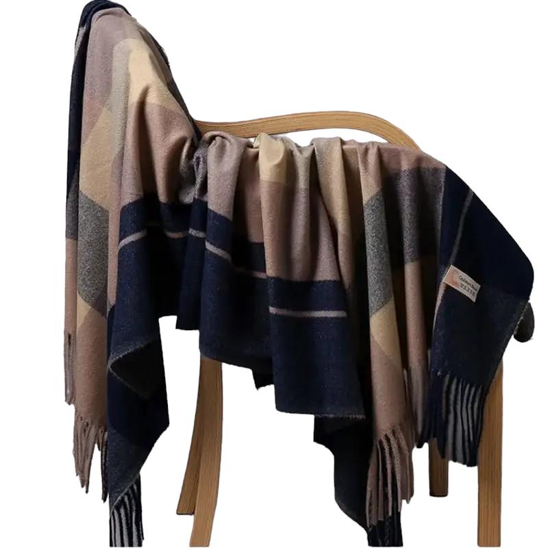 Echarpe Plaid Ecossais Marron et Noir 