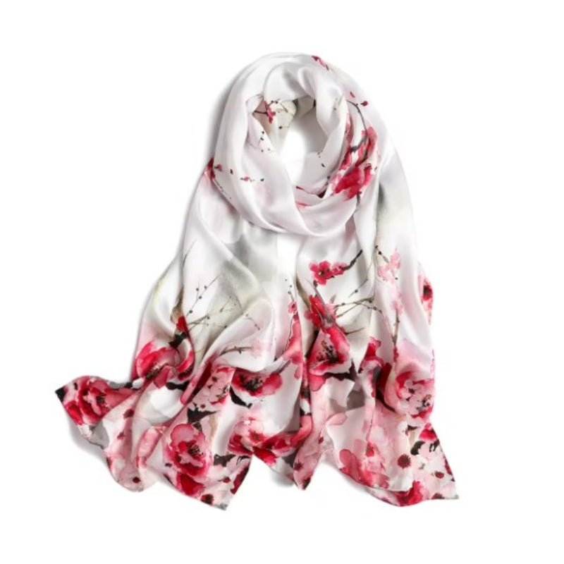 Écharpe Soie Femme Tendance - Rose Clair et Rose Foncé - 172*55cm