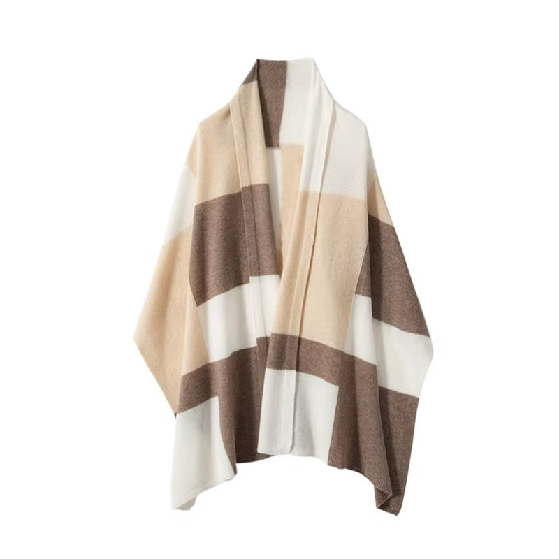 Écharpe Plaid Femme - Beige - 180-60cm