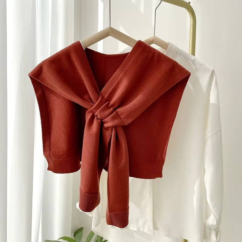 Mini Châle Tricotée - Rouge Terre Cuite - 90x45cm