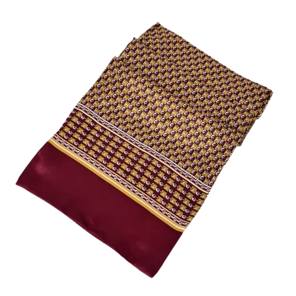 Foulard de Cou en Soie pour Homme - Doré et Rouge - 160*26cm